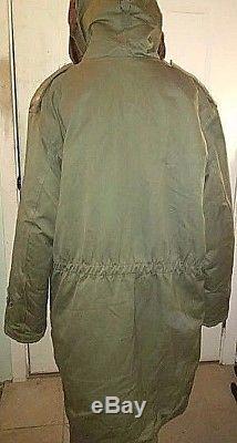 Rare Full Fur Hood WW2 Army Air Force Style B-9 Parka Contract MFG 6475 Large
