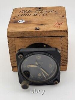 Rare Original WW2 Air Force US Army A-11 Waltham 8 Day Cockpit Clock. Running