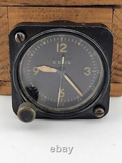 Rare Original WW2 Air Force US Army A-11 Waltham 8 Day Cockpit Clock. Running