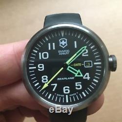 Rare Tritium Victorinox Swiss Army Men's SeaPlane Air Force Watch 24582 V. 25582