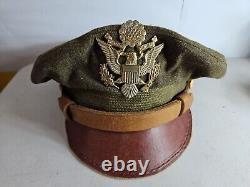 Rare USAF WW2 US ARMY Air Force Visor Crusher OFFICER'S HAT 7-1/8 28 C6