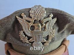 Rare USAF WW2 US ARMY Air Force Visor Crusher OFFICER'S HAT 7-1/8 28 C6