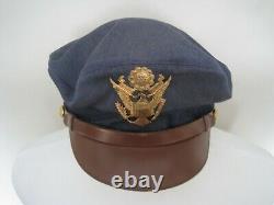 Rare Us Army Air Corps Air Force Transitional Crusher Hat Visor Cap