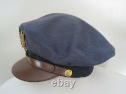 Rare Us Army Air Corps Air Force Transitional Crusher Hat Visor Cap