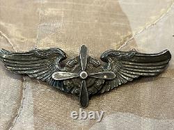 Rare WW2 US Army Air Force FLIGHT ENGINEER WINGS 3 Sterling Pin back