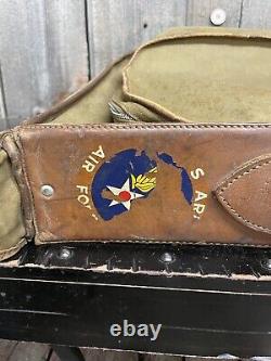 Rare WWII US Army Air Force Corps Mechanics LRG Flight Travel Bag Case & Journal