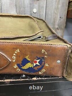 Rare WWII US Army Air Force Corps Mechanics LRG Flight Travel Bag Case & Journal