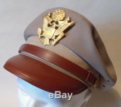 Repro WW2 Crusher Cap US Army Air Force Officer's Tropical Worsted Khaki Size 56