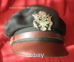 Repro WW2 USAAF Air Force Officer Crusher Cap Hat Flighter Style 100% Wool OD51