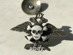 Russian White Army CIVIL War Air Force Pilot Skull Silver Badge