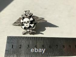 Russian White Army CIVIL War Air Force Pilot Skull Silver Badge