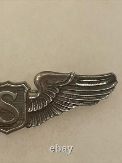 Sterling NS Meyer marked Service Pilot wings, AAF, WWII Army Air Force, 3 Inch
