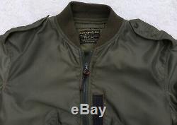 The Real McCoy's Type L-2 Olive Nylon Flight Jacket Army Air Force Men's 38 RARE