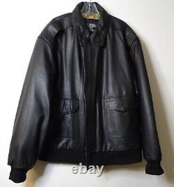 U. S. ARMY AIR FORCE Black Leather Jacket Type A-2 Flyer's Flight Jacket XXL 2XL