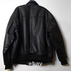 U. S. ARMY AIR FORCE Black Leather Jacket Type A-2 Flyer's Flight Jacket XXL 2XL