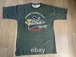 U. S. Army Air Force Flying Tigers American Volunteer Group Grey T-shirt XL Vtg