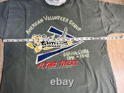 U. S. Army Air Force Flying Tigers American Volunteer Group Grey T-shirt XL Vtg