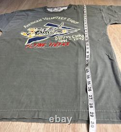 U. S. Army Air Force Flying Tigers American Volunteer Group Grey T-shirt XL Vtg