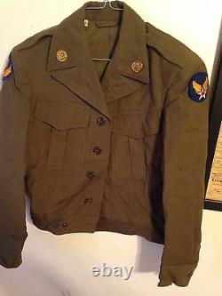 US 6th Army Air Force M1943 Ike Jacket Tunic WWII With Patches Pins AAF AAC 34 R