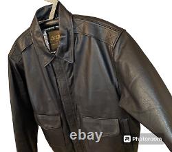 US ARMY AIR FORCE Genuine Leather Jacket Type A-2 Flyers Mens Sz. XL Dark Brown