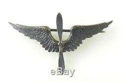 US ARMY AIR FORCE WING & PROP Sterling Silver & Bronze BADGE Tiffany & Co. T70y