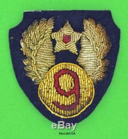 US Army 9th Air Force Theater-Made Bullion Patch Original WW2 WWII