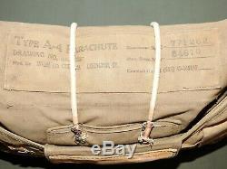 US Army AAF WW2 8TH AIR FORCE PILOT YELLOW GROUP QAC A-4 CHEST PARACHUTE PACK