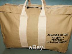 US Army AAF WW2 EASTMAN PILOT KHAKI AVIATOR'S KIT BAG for Leather Flight Jacket