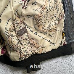 US Army Air Force A-2 Leather Bomber Jacket Men's Large Map Liner