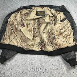 US Army Air Force A-2 Leather Bomber Jacket Men's Large Map Liner