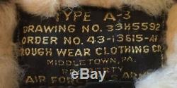 US Army Air Force A-3 Leather Sheepskin Flight Pants Rough Wear Clothing 40 R