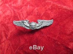 US Army Air Force AAF Pilot wing 2 inch Amico Sterling pin back in original box
