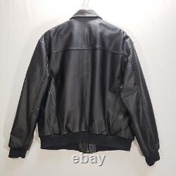 US Army Air Force Bomber Jacket Mens XL Leather Type A-2 Flyer's Flight Black