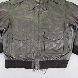 US Army Air Force Jacket Mens XL Leather Type A-2 Leather Bomber Pilot 8415 ^