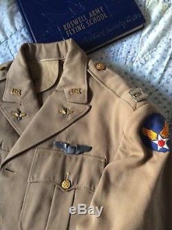 US Army Air Force Konvolut Uniform WW2 Crusher Cap Pacific War Pilot Named