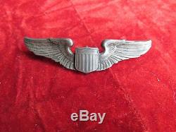 US Army Air Force Pilot Wing Sterling Rare Maker A&E clutchback 8th AAF