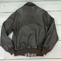 US Army Air Force Type A-2 Brown Leather Flight Jacket Coat Size 38