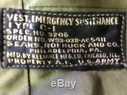 US Army Air Force Type C-1 Survival Sustenance Vest Jacket (Sears Roebuck)