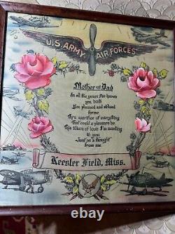 US Army Air Forces Kresler Field Mother And Dad- Token of Love Artwork -Framed