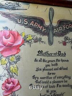 US Army Air Forces Kresler Field Mother And Dad- Token of Love Artwork -Framed