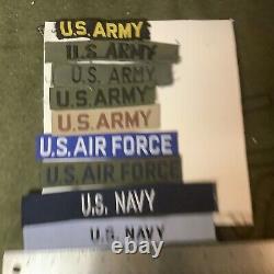 US Army / Navy / Air Force Patch Set (Uniform Name-Tag 1960 to 70s)