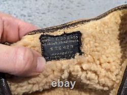 US Army Vest Mens 42 WWII Type A-3 Leather Shearling Lined Air Force Vintage