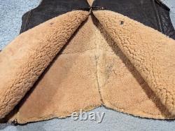 US Army Vest Mens 42 WWII Type A-3 Leather Shearling Lined Air Force Vintage