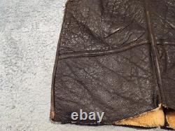 US Army Vest Mens 42 WWII Type A-3 Leather Shearling Lined Air Force Vintage