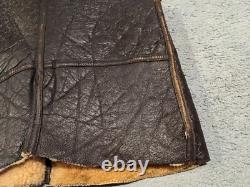 US Army Vest Mens 42 WWII Type A-3 Leather Shearling Lined Air Force Vintage