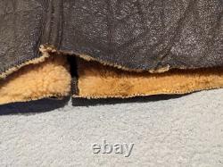US Army Vest Mens 42 WWII Type A-3 Leather Shearling Lined Air Force Vintage