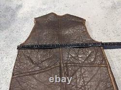 US Army Vest Mens 42 WWII Type A-3 Leather Shearling Lined Air Force Vintage