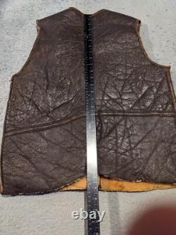 US Army Vest Mens 42 WWII Type A-3 Leather Shearling Lined Air Force Vintage
