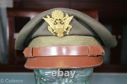 US WW2 Army USAAF Air Force Officer's Crusher Style SILVERWOODS! Visor Hat Cap