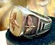 Us Wwii Army Air Military Ring Sterling, Prop & Wing On Mother Of Pearl Size 11